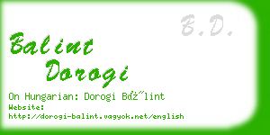 balint dorogi business card